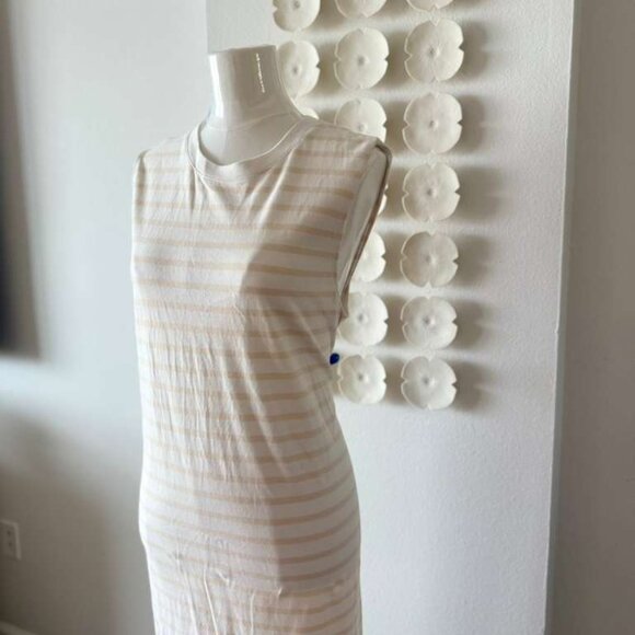 Everlane Sleeveless Midi Dress – Cream & White Stripes – XL - Picture 3 of 7